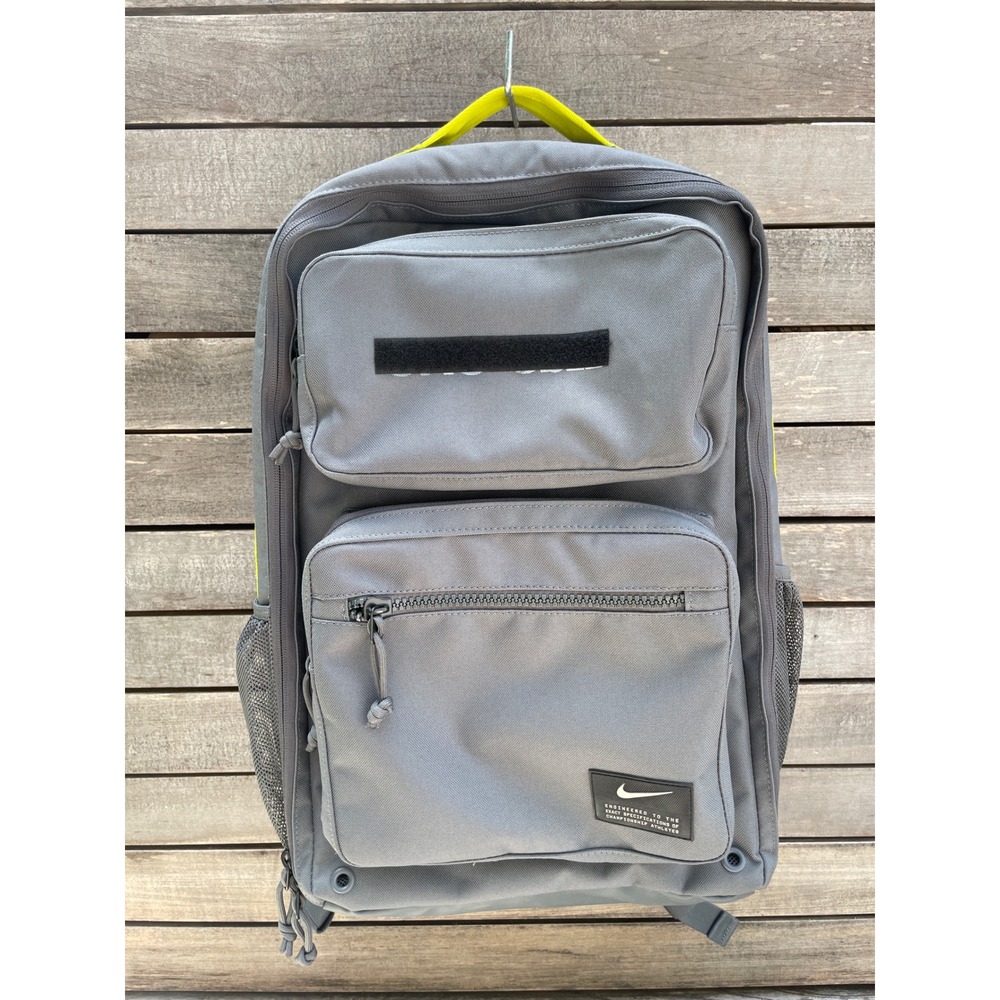 Nike Utility Speed Training Backpack 27L Grey Volt CK2668-068 Max Air Straps